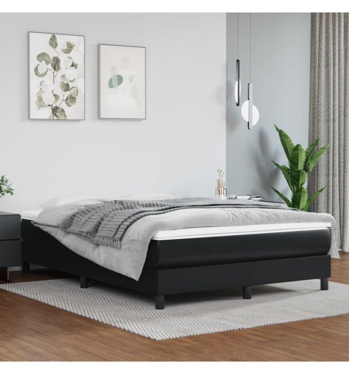 Matelas de lit à ressorts ensachés Noir 140x200x20cm Similicuir | Mobilier & Déco