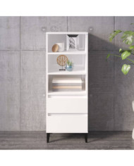 Buffet haut Blanc brillant 40x36x110 cm Bois d'ingénierie | Mobilier & Déco