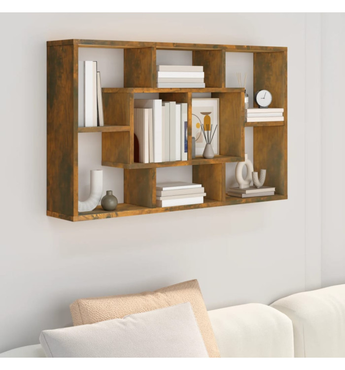 Étagère murale Chêne fumé 85x16x52,5 cm Bois d'ingénierie | Mobilier & Déco
