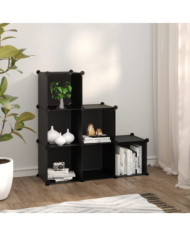 Cubes de rangement 6 pcs Noir PP | Mobilier & Déco
