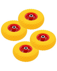 Roues de diable 4 pcs PU solide 3.00-4 (245x82) | Mobilier & Déco
