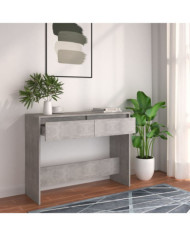 Table console gris béton 100x35x76,5 cm bois d'ingénierie | Mobilier & Déco