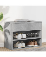 Banc à chaussures Gris béton 60x30x45 cm Bois d’ingénierie | Mobilier & Déco