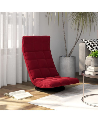 Chaise de sol pivotante Rouge bordeaux Velours | Mobilier & Déco