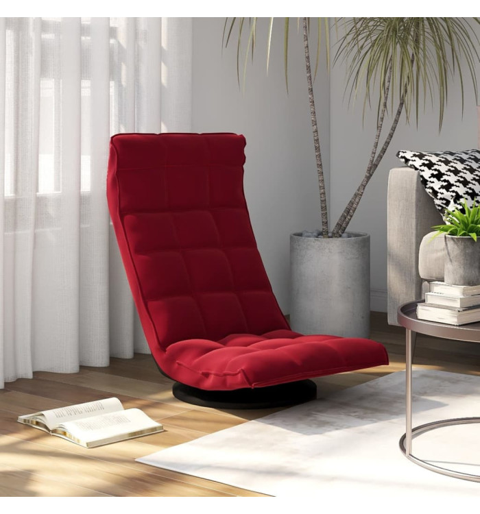 Chaise de sol pivotante Rouge bordeaux Velours | Mobilier & Déco