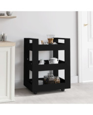 Chariot de cuisine Noir 60x45x80 cm Bois d'ingénierie | Mobilier & Déco
