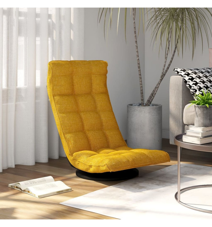 Chaise de sol pivotante Jaune moutarde Tissu | Mobilier & Déco