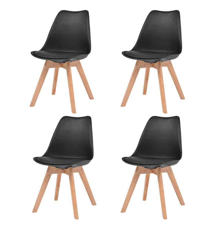 Chaises à manger lot de 4 Noir Plastique | Mobilier & Déco