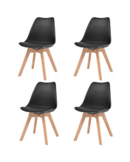 Chaises à manger lot de 4 Noir Plastique | Mobilier & Déco
