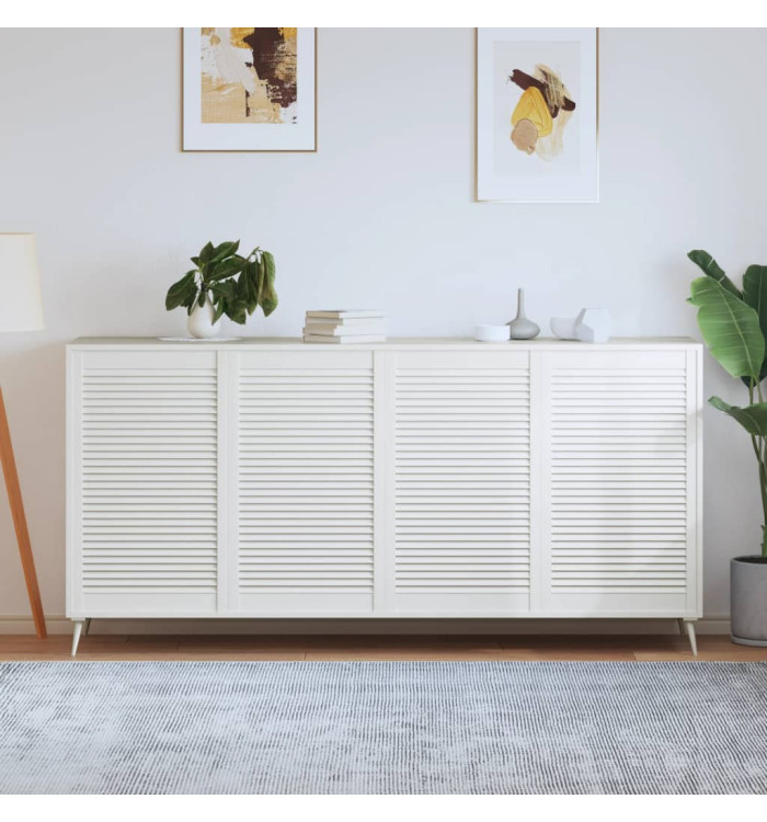 Portes d'armoire à persiennes 4pcs blanc 99,3x59,4cm pin massif | Mobilier & Déco