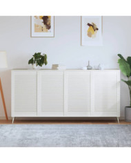 Portes d'armoire à persiennes 4pcs blanc 99,3x59,4cm pin massif | Mobilier & Déco
