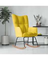 Chaise à bascule Jaune moutarde Velours | Mobilier & Déco