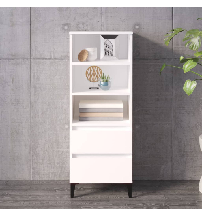 Buffet haut Blanc 40x36x110 cm Bois d'ingénierie | Mobilier & Déco